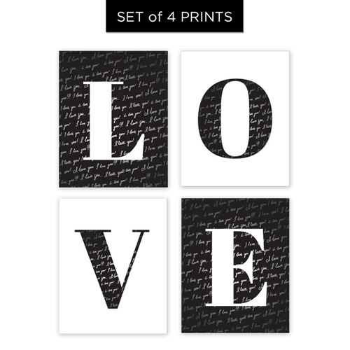 LOVE Letters - Set of 4 Prints