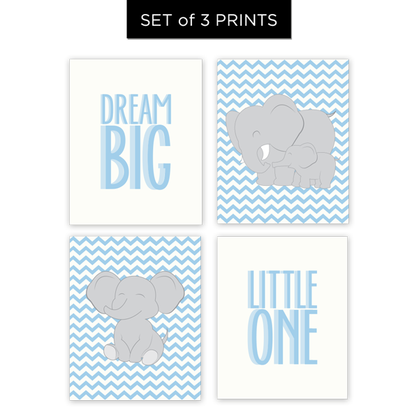 Dream Big Little One (Boy) Set of 4 Prints