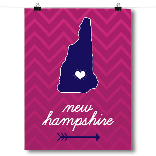 New Hampshire State Chevron Pattern