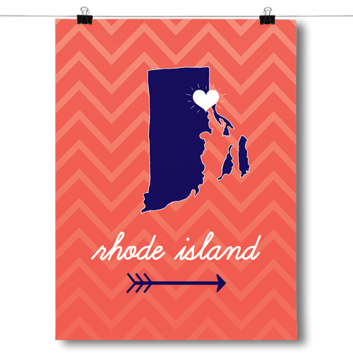Rhode Island State Chevron Pattern