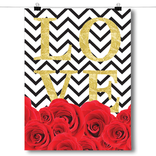 Chevron & Roses Love
