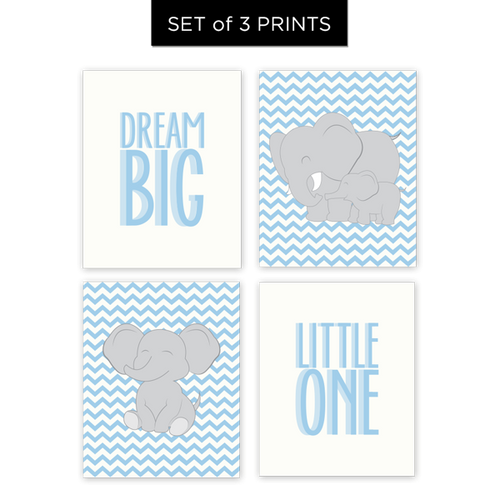 Dream Big Little One (Boy) Set of 4 Prints