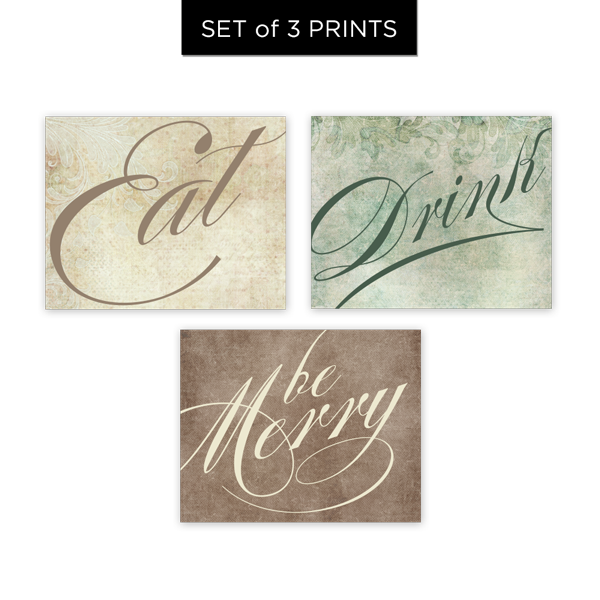 Eat Drink Be Merry Set of 3