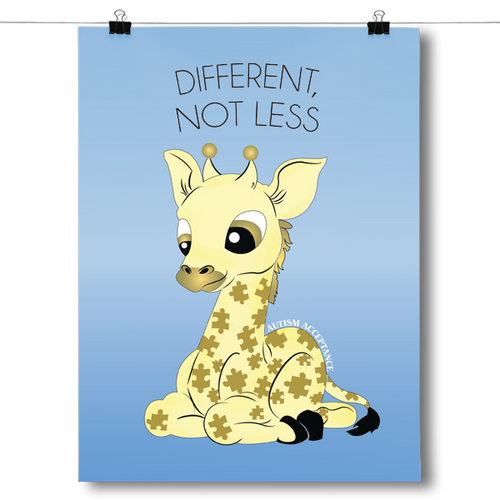 Different Not Less - Autism Awareness Giraffe