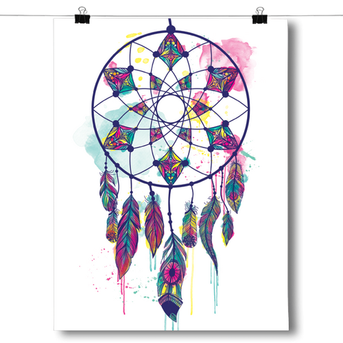 Watercolorful Dreamcatcher - White