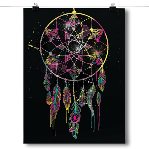 Watercolorful Dreamcatcher - Black