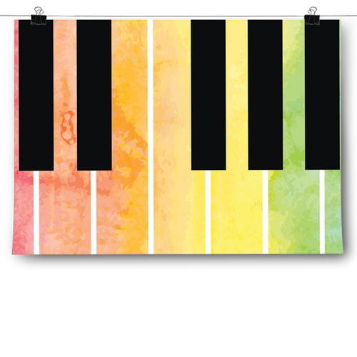 Piano Keys - Watercolor