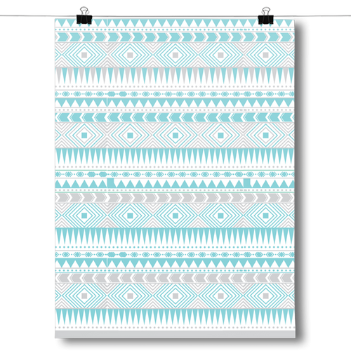 Blue and Gray Aztec Pattern