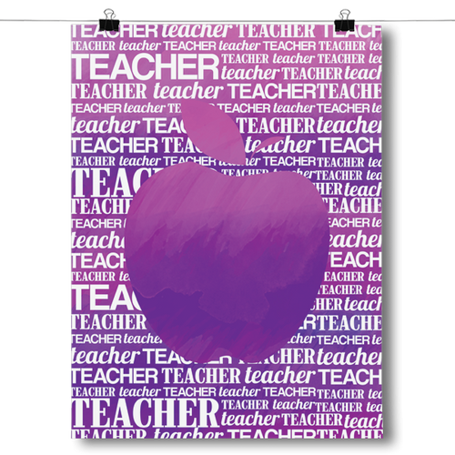 Apple Silhouette - Purple Watercolor