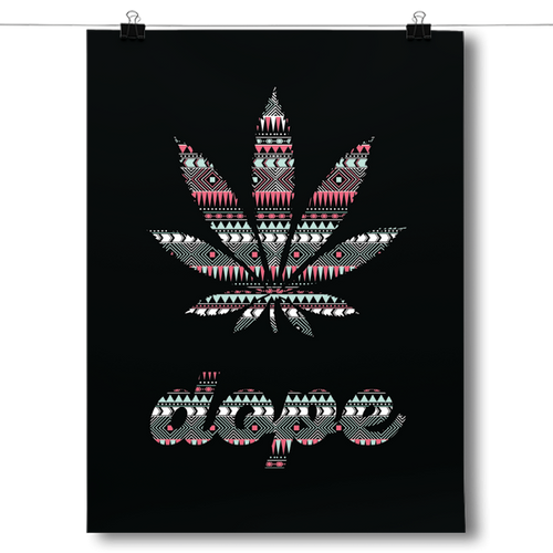 Dope - Marijuana Leaf - Aztec Pattern