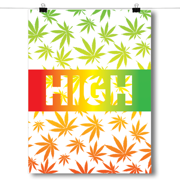 HIGH - Marijuana Leaf