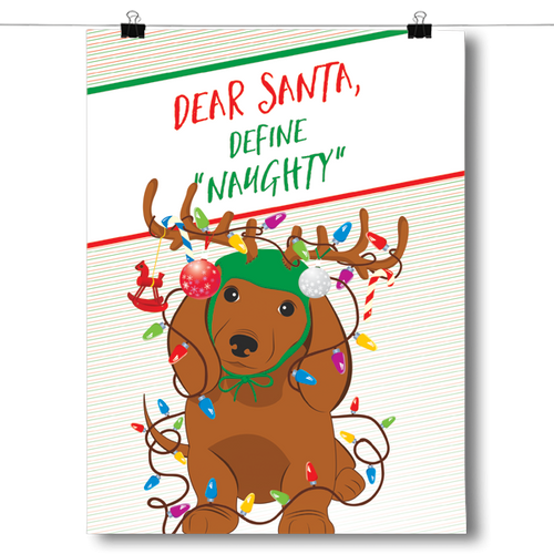 Dear Santa Define Naughty - Christmas Dachshund