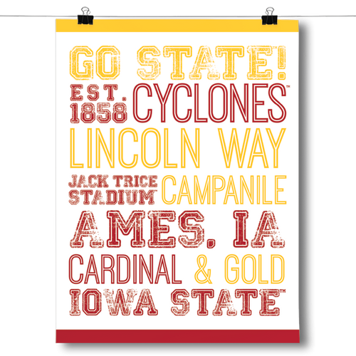 Iowa State University Subway Art - White