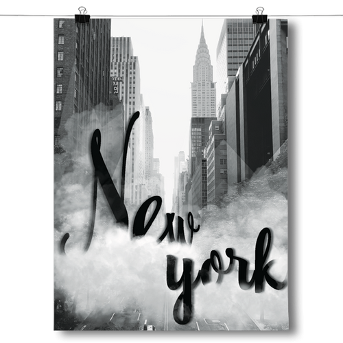 Cloudy New York - Black & White