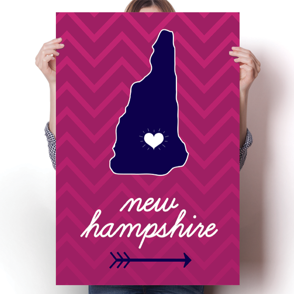 New Hampshire State Chevron Pattern