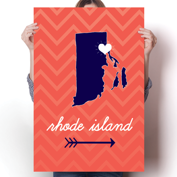 Rhode Island State Chevron Pattern