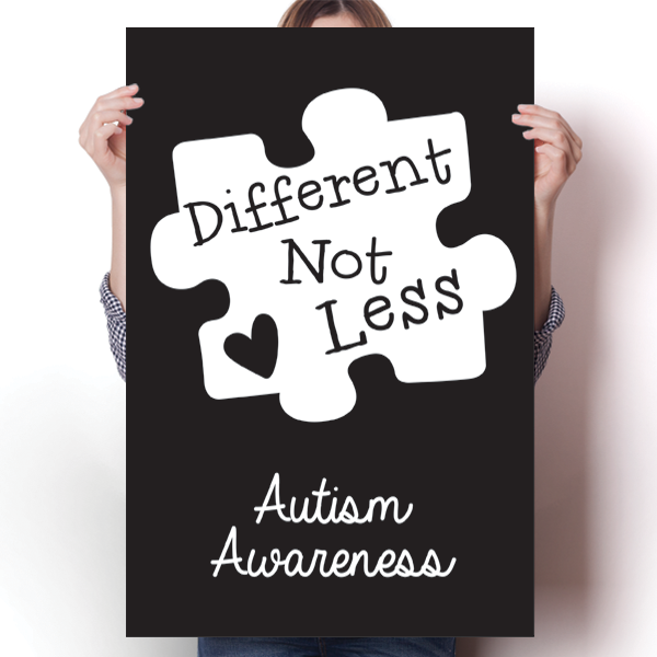 Different Not Less - Black Autism Awareness Puzzle Piece