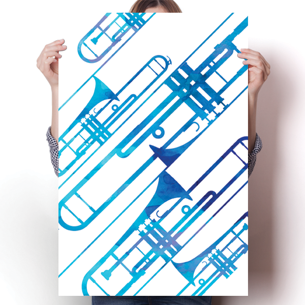 Abstract Trombone - Watercolor
