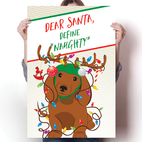 Dear Santa Define Naughty - Christmas Dachshund