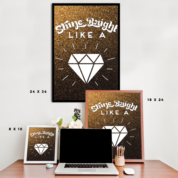 Shine Bright Like A Diamond Art Board Print for Sale by LutzieCreations