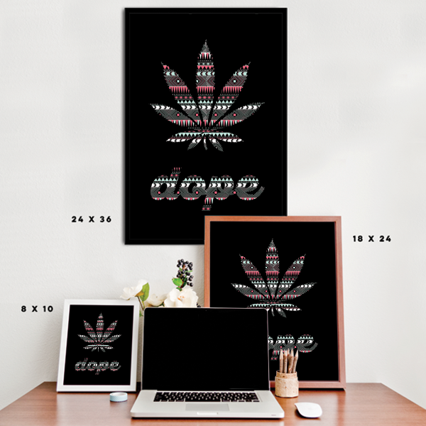 Dope - Marijuana Leaf - Aztec Pattern